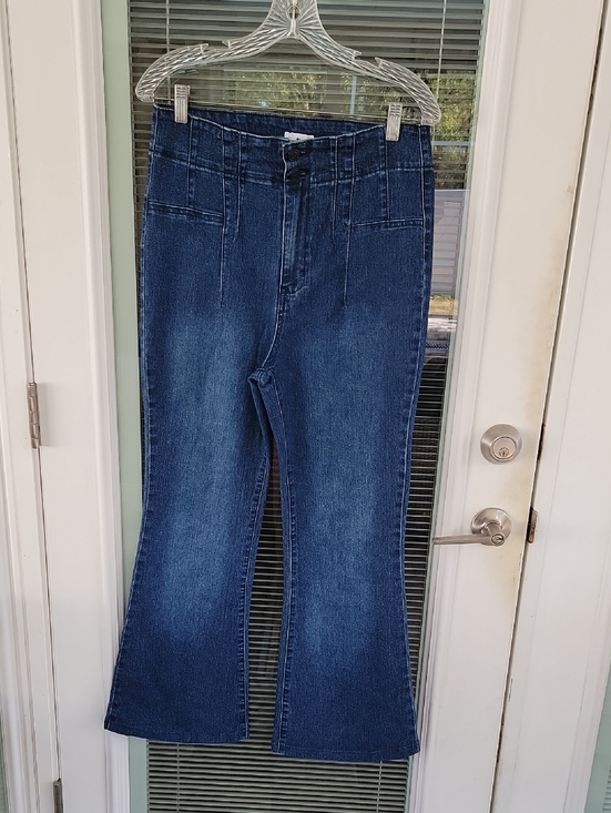 True Craft Denim - True Craft Corset Waist Flare Dark Wash Jeans Sz 12 Has Stretch No Pockets